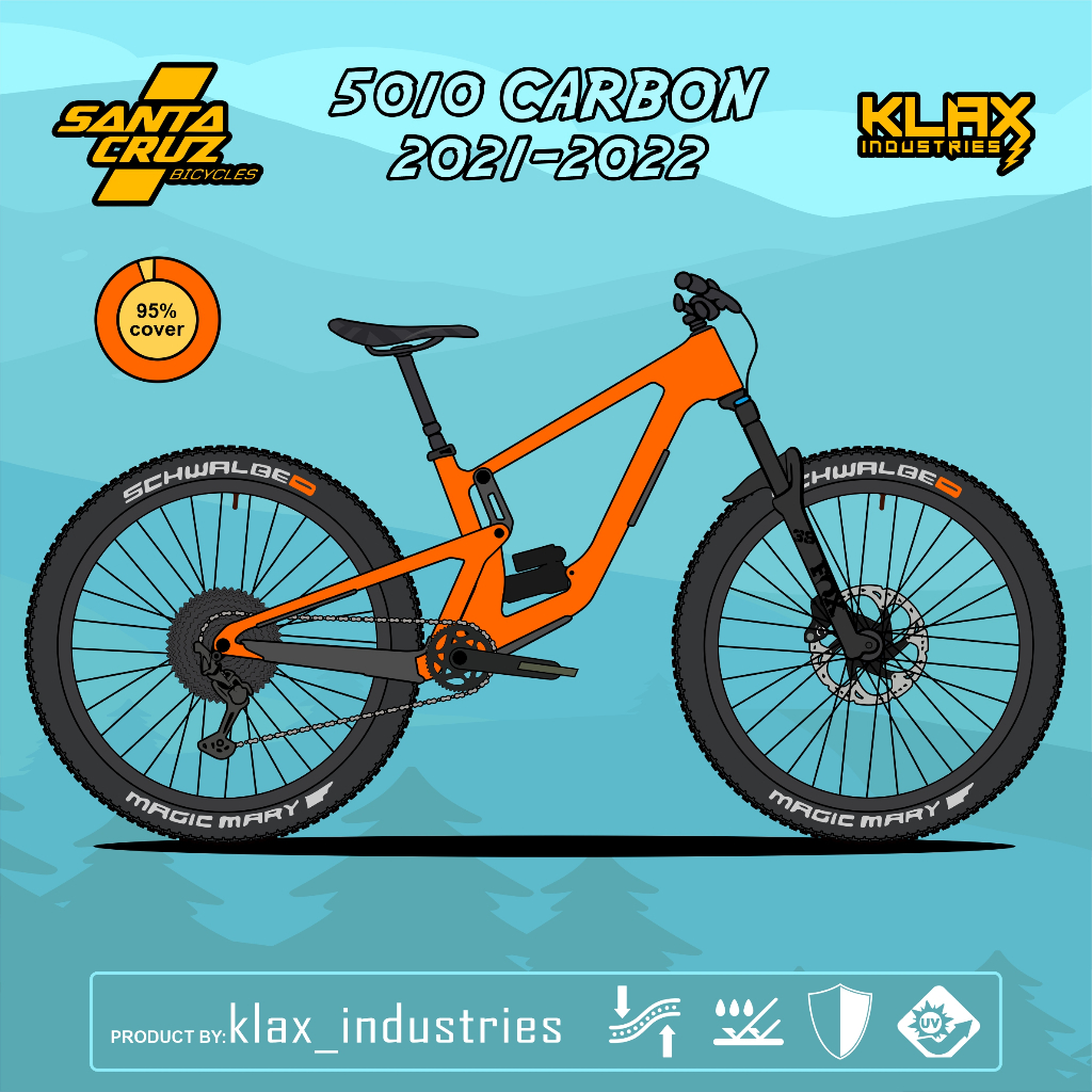 Protector 95% SantaCruz 5010 CARBON 2021 2022. FULL WRAP PROTECTOR KLAX industries