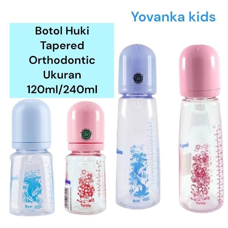 Botol Susu Huki Tapered Orthodontic Botol Slimneck /Dot Gepeng  240ml/120ml CI0002