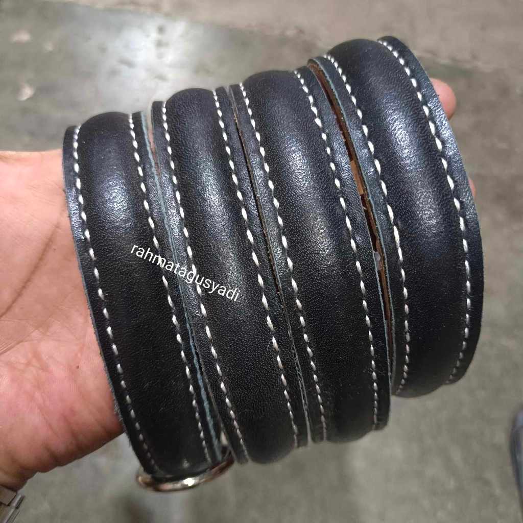 Kalung anjing berburu asli kulit tebal ukuran 35 s/d 40 cm promo