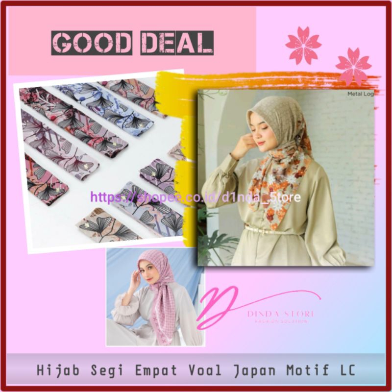 Jilbab Segi Empat Umama Voal Japan Kerudung Motif Hijab Lasercut Fashion Muslim Wanita Banjarmasin W