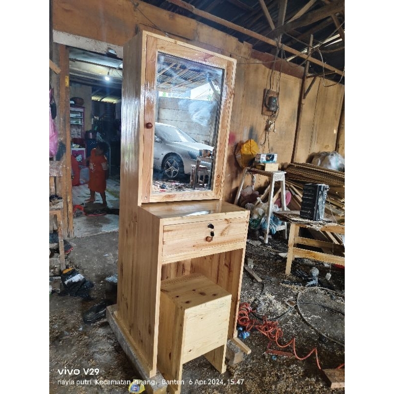 meja rias full kayu jati belanda
