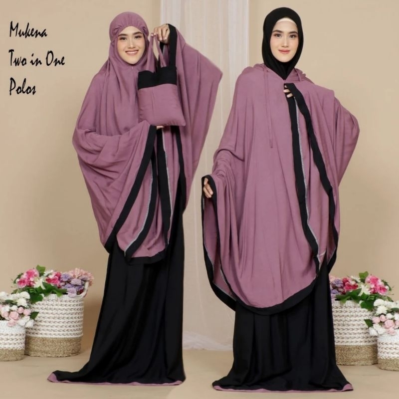 Mukena Exclusive Super Jumbo Bali Salwa Polos 2 In 1