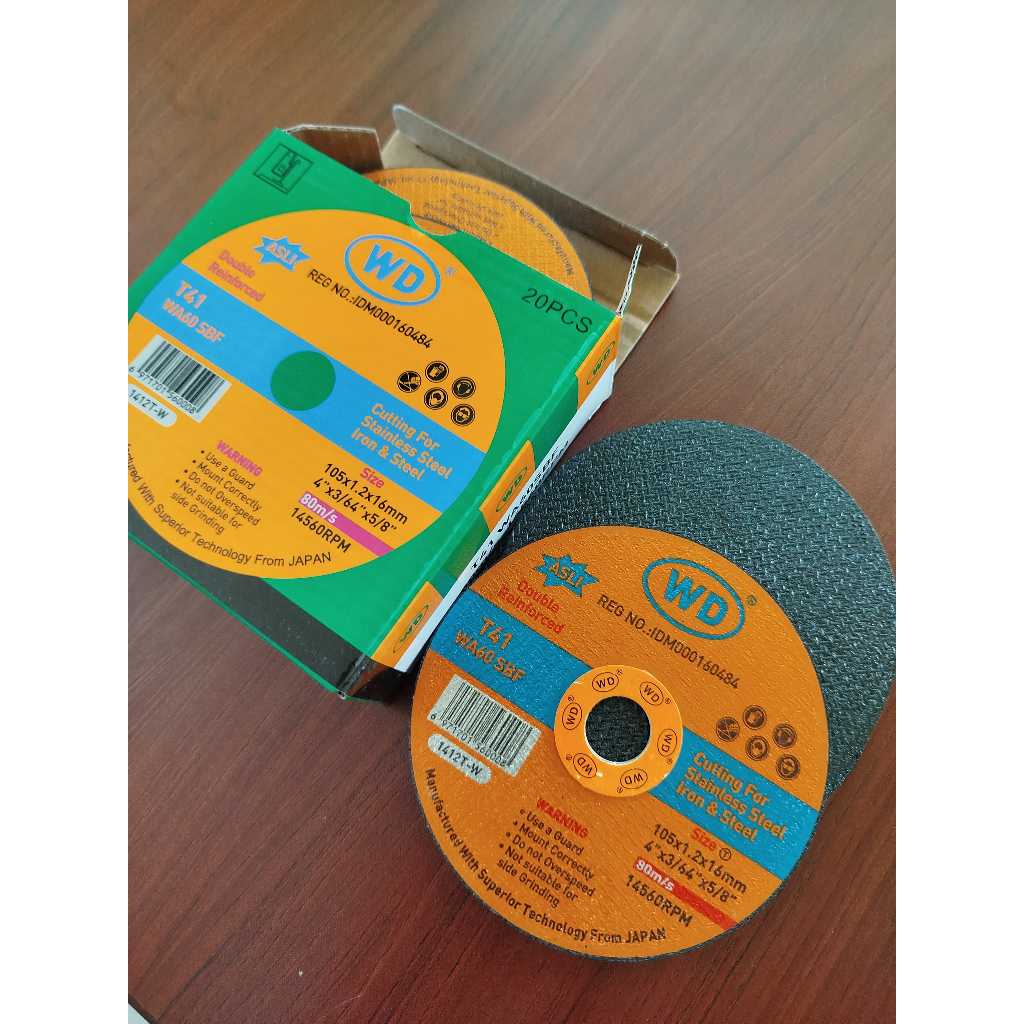 Resibon WD Batu Gurinda Potong WD Batu Gerinda WD Potong Besi BOX isi 20pcs
