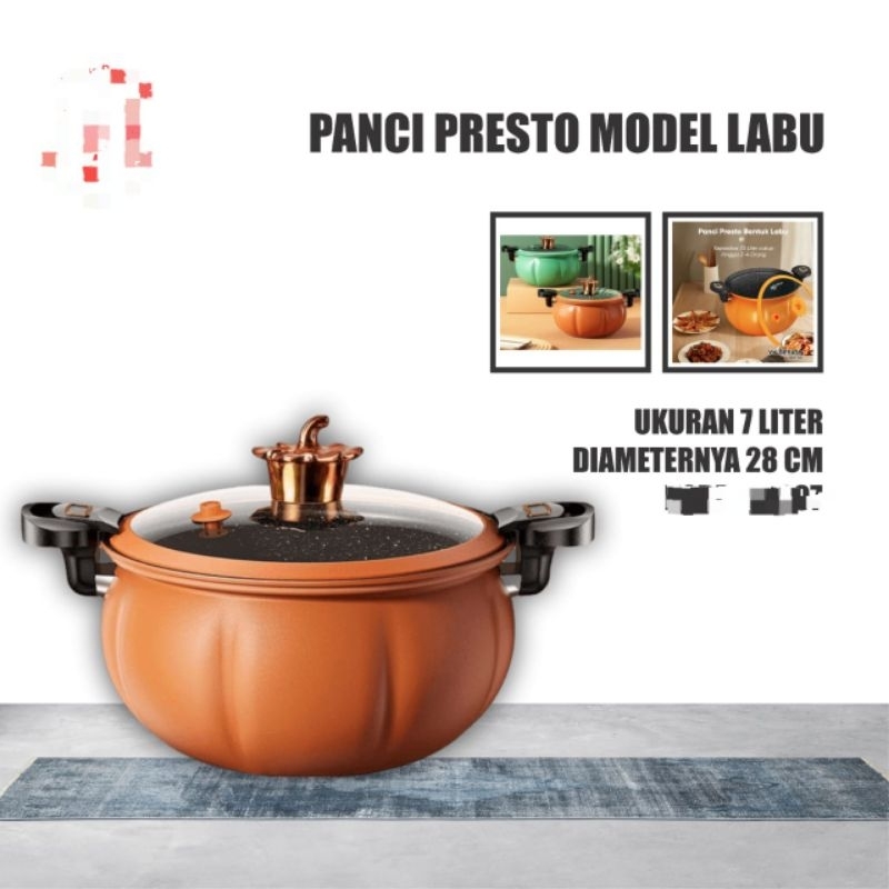 Panci presto labu TD 28cm ukuran 7liter / panci presto labu 7liter