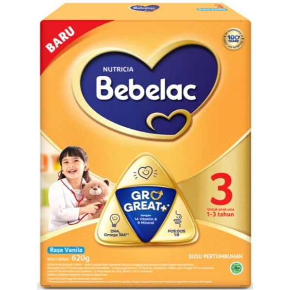 SUSU FORMULA ANAK 1-3 TAHUN | BEBELAC 3 KEMASAN BOX 620G | SUSU BEBELAC 3