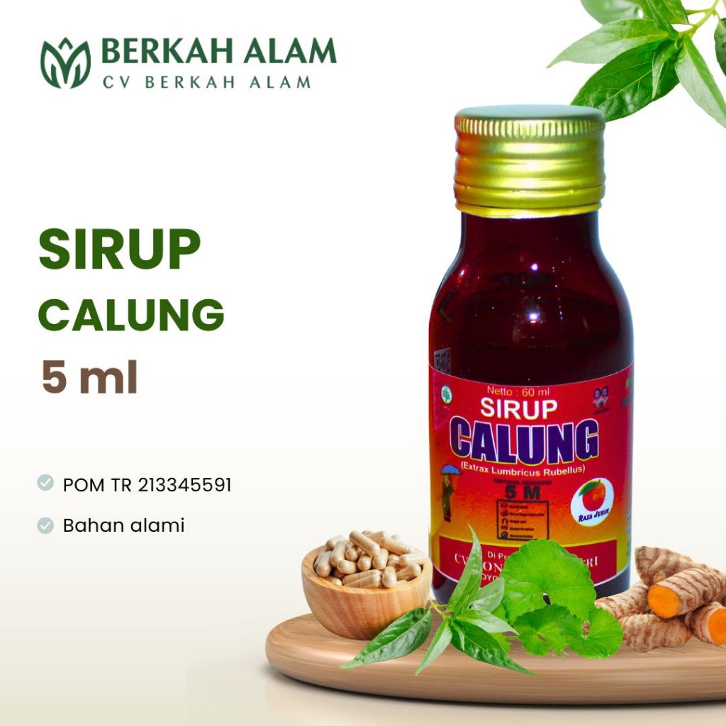 Sirup Calung  60 ml / Obat Sirup Ekstrak Cacing  / Obat Tipes / Sirup Penurun Demam / Jamu Penurun P