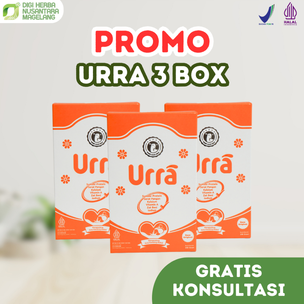 

PROMO SUSU URRA 3 BOX | susu kambing saanen premium mencegah stunting | susu penambah berat badan anak | susu peninggi badan anak untuk si kecil yg alergi susu sapi | susu menambah nafsu makan anak | etawa | susu kambing urra original