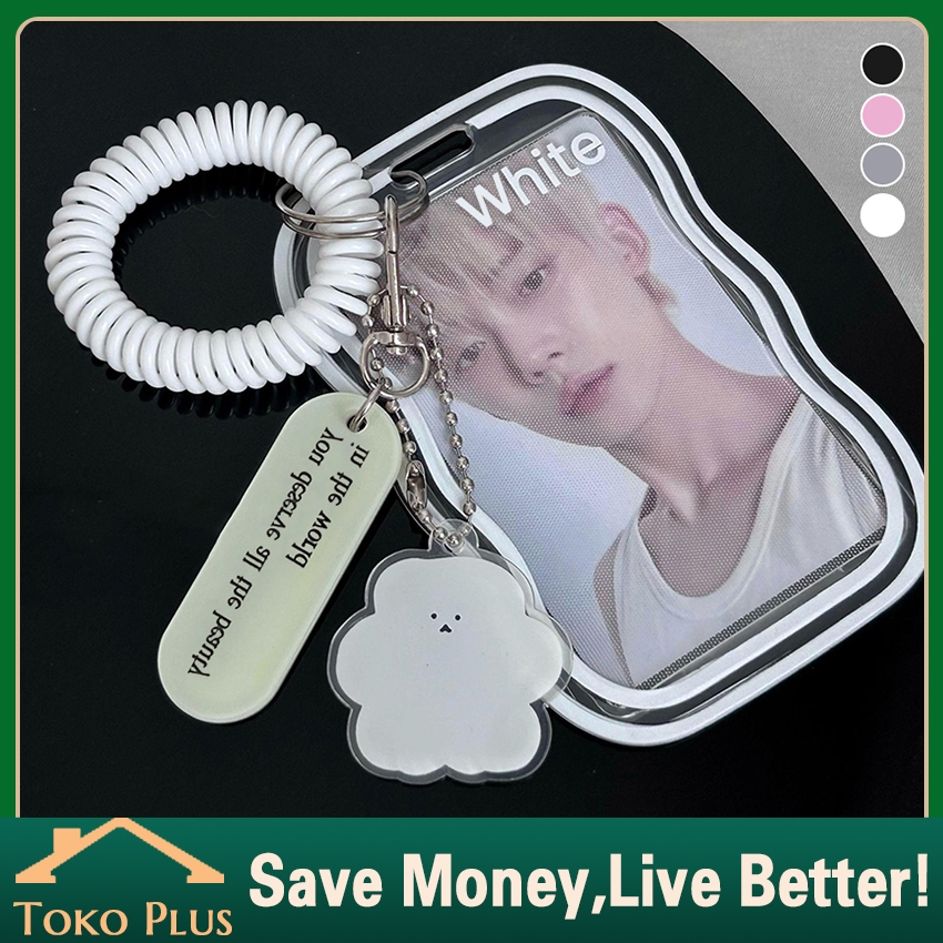 

Photocard Holder Gantungan Kunci frame id card Holder Transparan Tempat Kartu Name Tag Diy Dengan