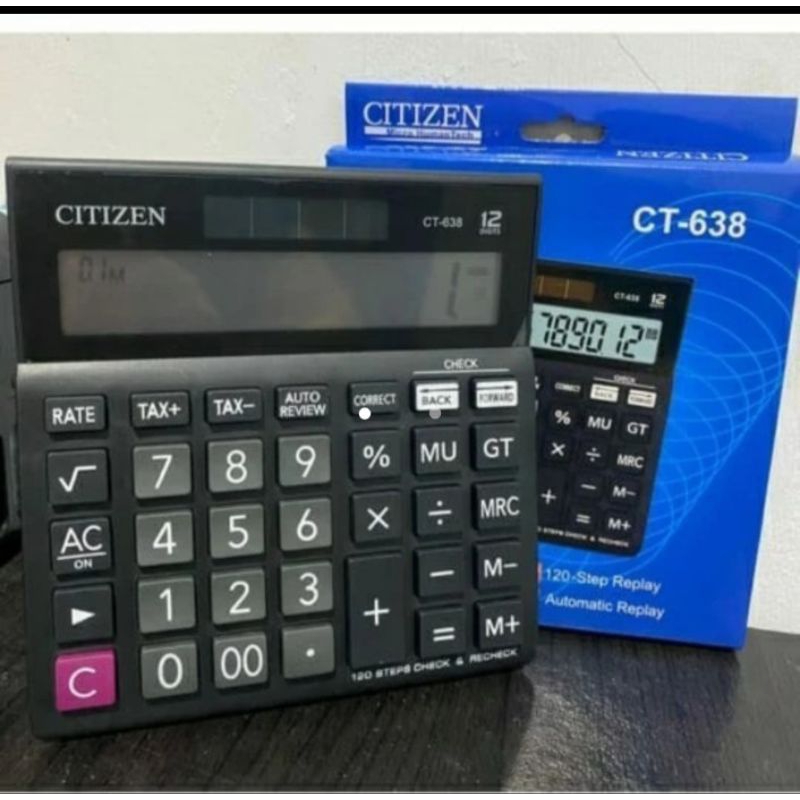 

KALKULATOR CITIZEN CT - 638 12 DIGIT CHECK AND CORRECT TOMBOL BESAR