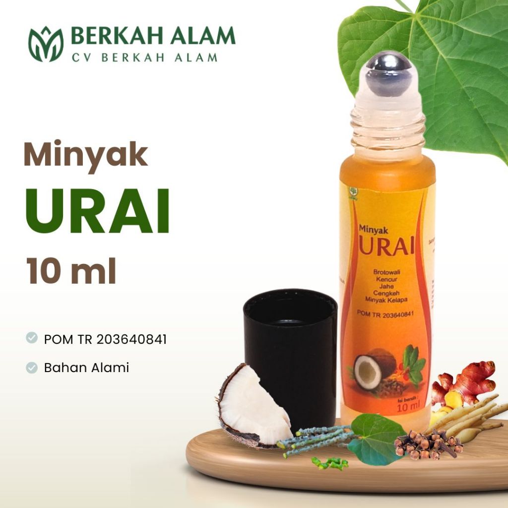 Minyak Urai Oil 10 ml / Minyak Syaraf / / Minyak Urut / Minyak Sambung Tulang / Minyak Panas Roll On