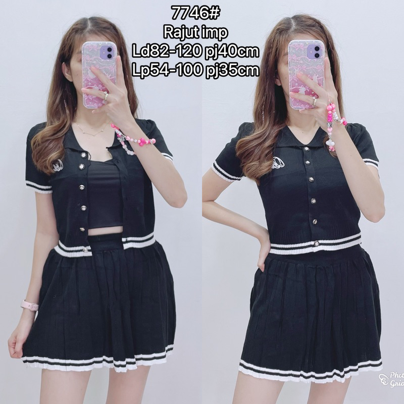 7746# oneset rok rajut /setelan rok rajut