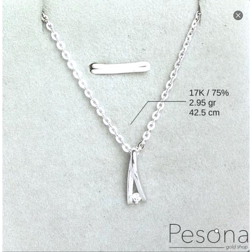 KALUNG KOYENG EMAS PUTIH MODEL SIMPLE 42,5 cm | 17K | 2,95 gram