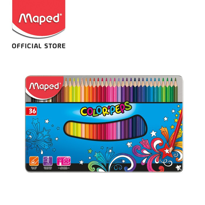 

Maped Pensil Warna ColorPeps 36 warna kemasan Metal Box