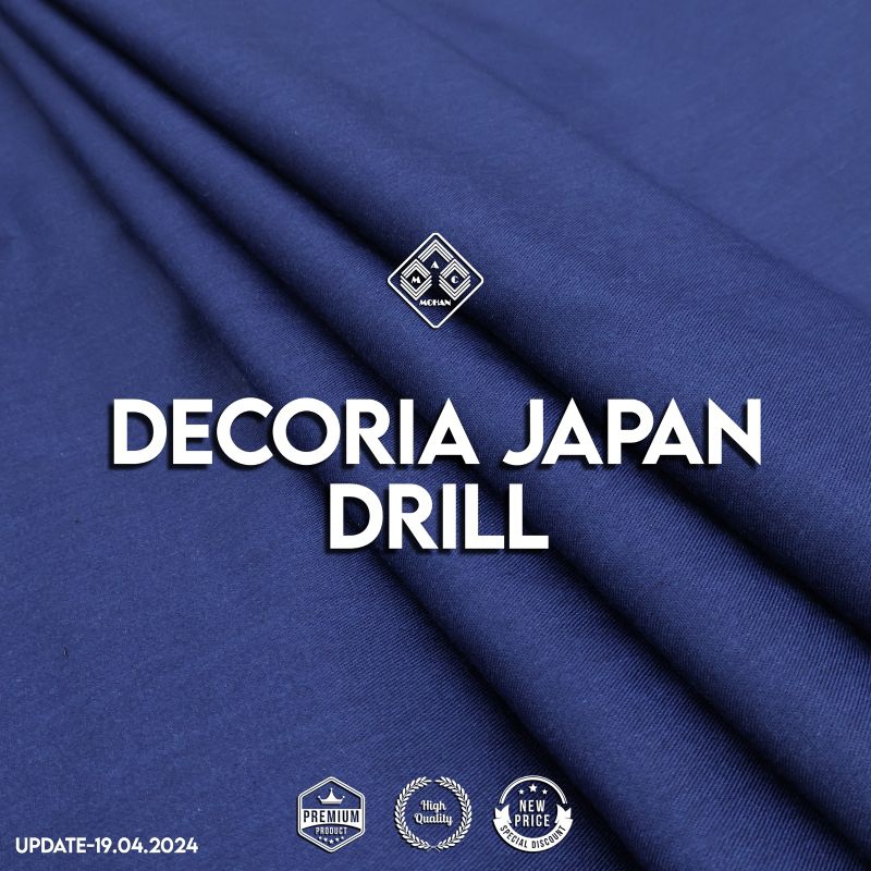 Kain JAPAN DRILL DECORIA Per 0.5 MTR Kain Seragam Drill Japan Decoria Premium Quality Termurah Kain 