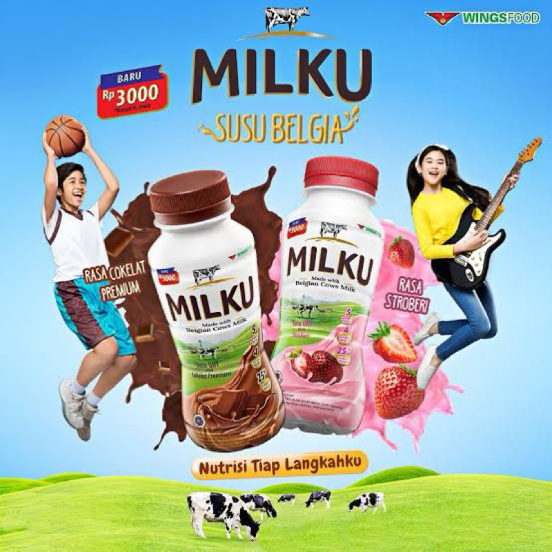 

MILKU CHOCOLATE COKLAT & STRAWBERRY STROBERI 200ML