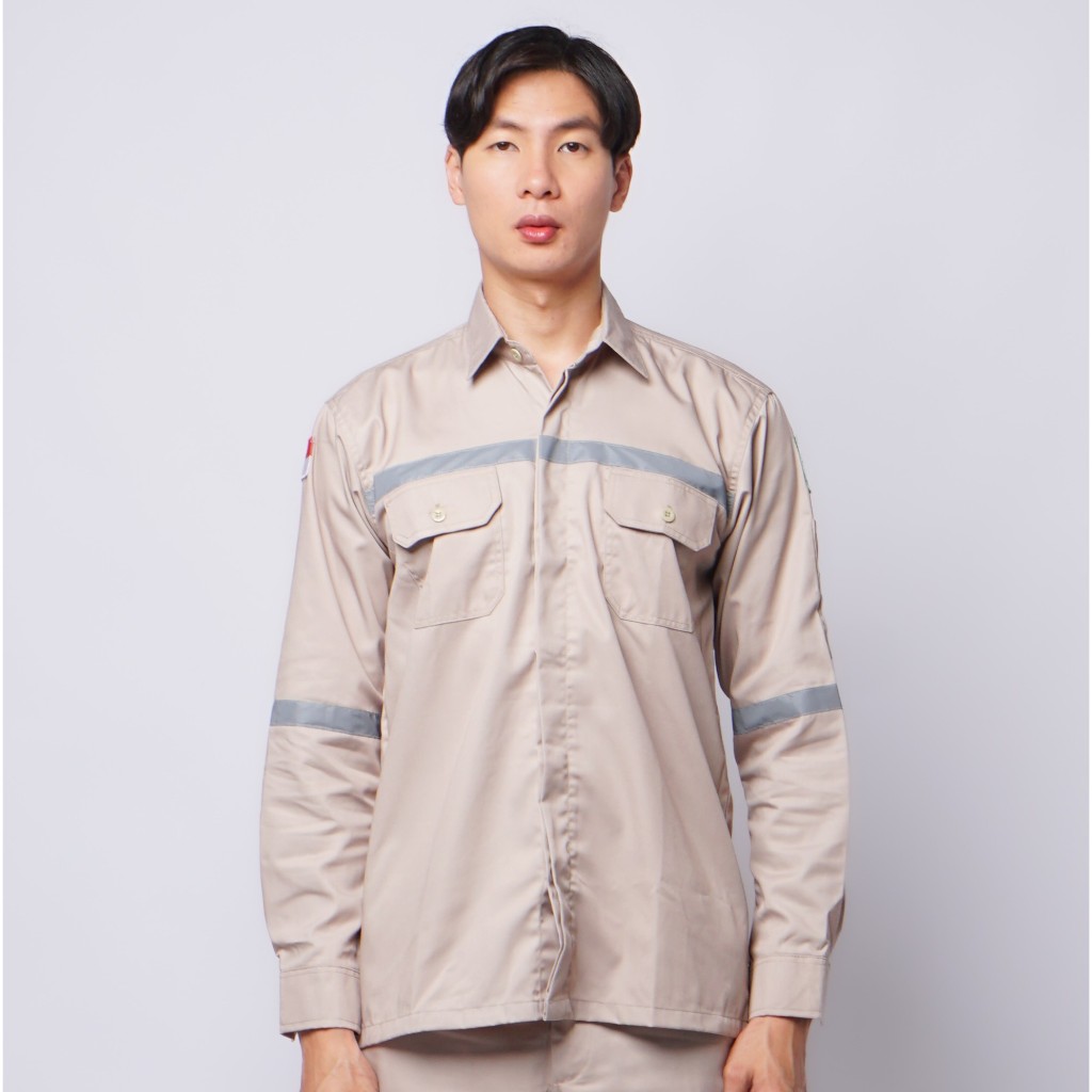 Baju Safety Wearpack Seragam Kerja Proyek Bengkel Mekanik Teknik Tambang Pakaian Kerja Lengan Panjan