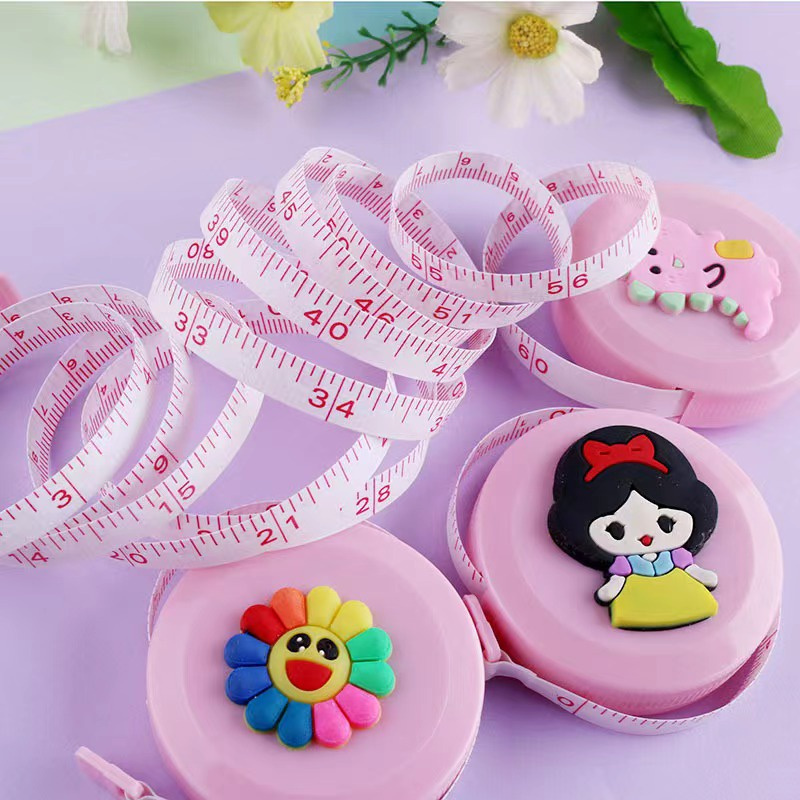 Meteran Gulung Mini Karakter Lucu 150CM Praktis Portabel / Meteran Baju Motif