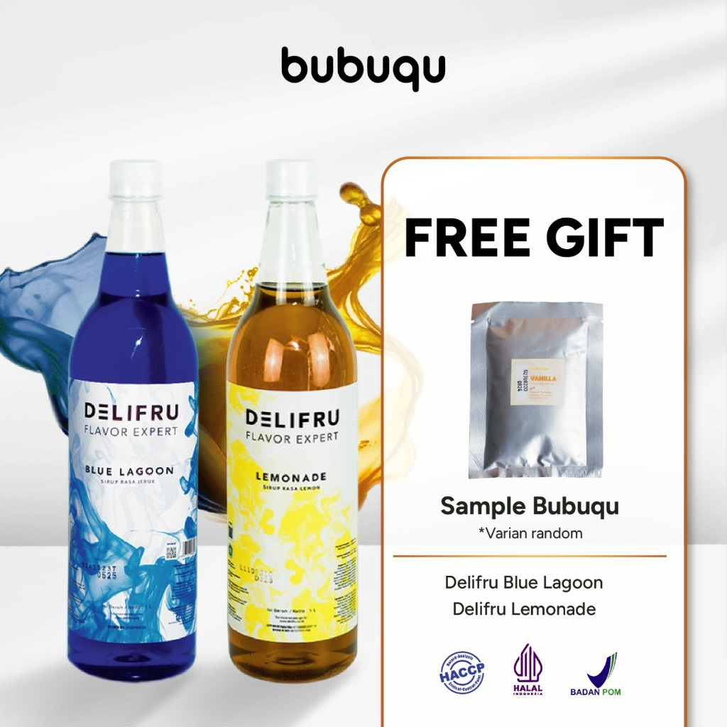 

Delifru Paket Bundling Syrup Blue Lagoon 1L + Sirup Lemonade 1L