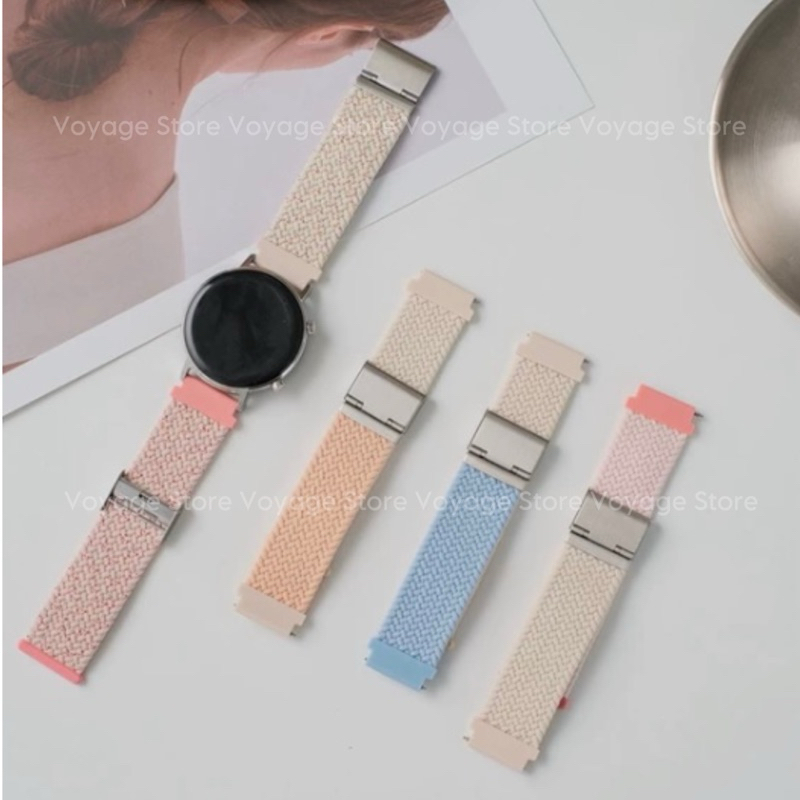 Nylon strap Samsung Galaxy Watch classic 4 5 6 PRO active 40mm 45mm 44mm sport Amazfit BIP GTR 2 GT2