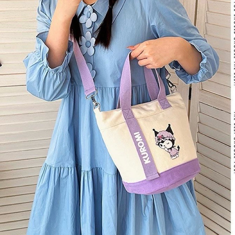 Tas selempang kanvas sanrio TL052 kuromi melody pochacco