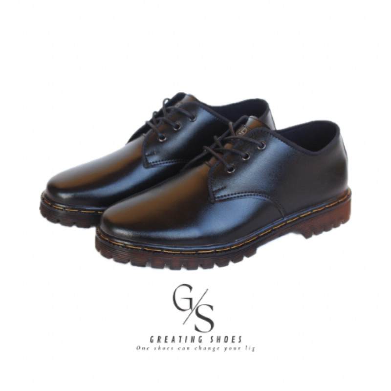 Sepatu Docmart pria dokmar tali pendek sol bening formal loafers 3hole