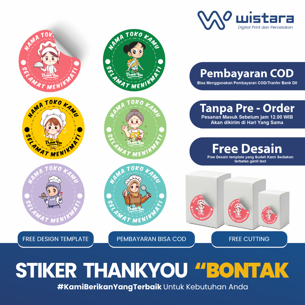 Stiker Thank you || Sticker Selamat Menikmati || Stiker Selamat Menikmati Bahan Stiker Chromo