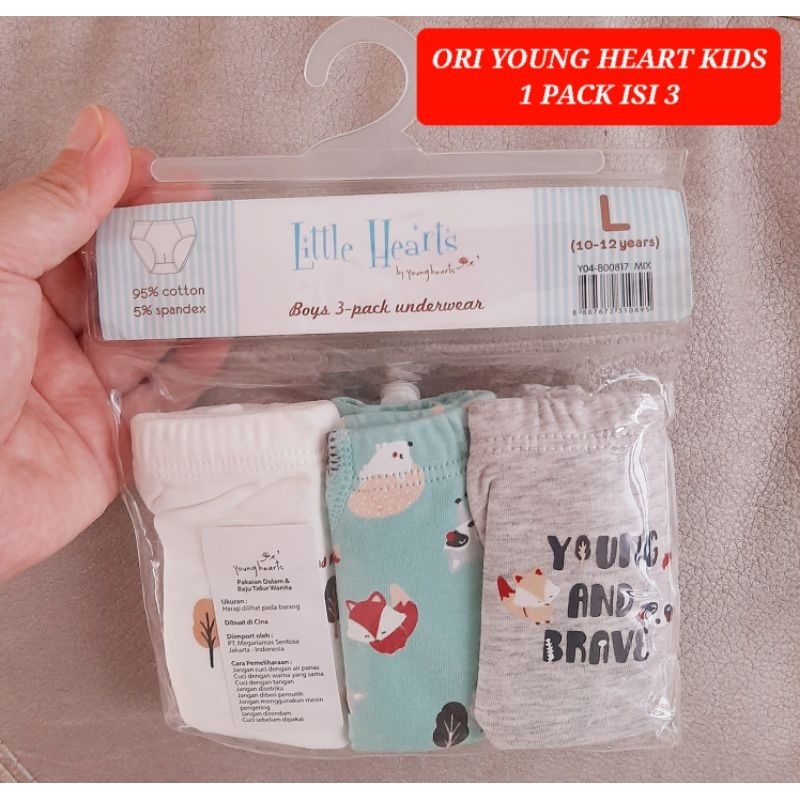 celana dalam anak laki isi 3 celana dalam anak laki katun celana dalam young hearts boy briefs panty
