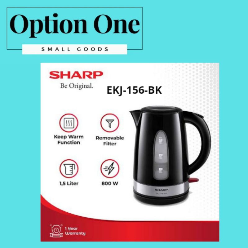 Sharp Kattle Listrik 1.5 Liter EKJ-156-BK Teko Pemanas Air