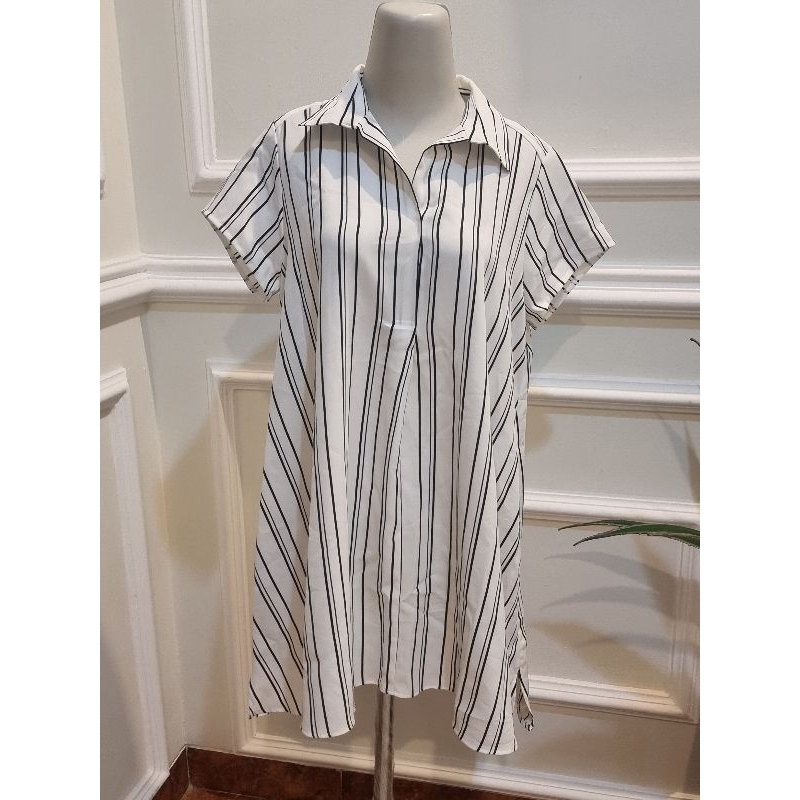 Atasan tunic garis zara