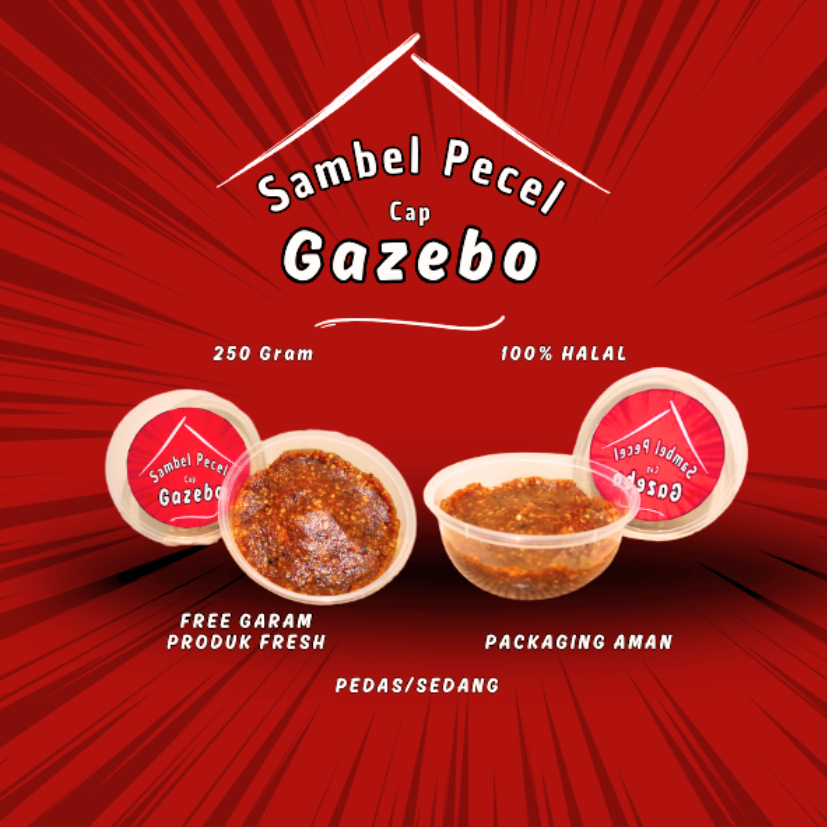 

SAMBEL PECEL CAP GAZEBO-KHAS JATIM-GURIH-ENAK-MURAH-SAMBAL PEDAS