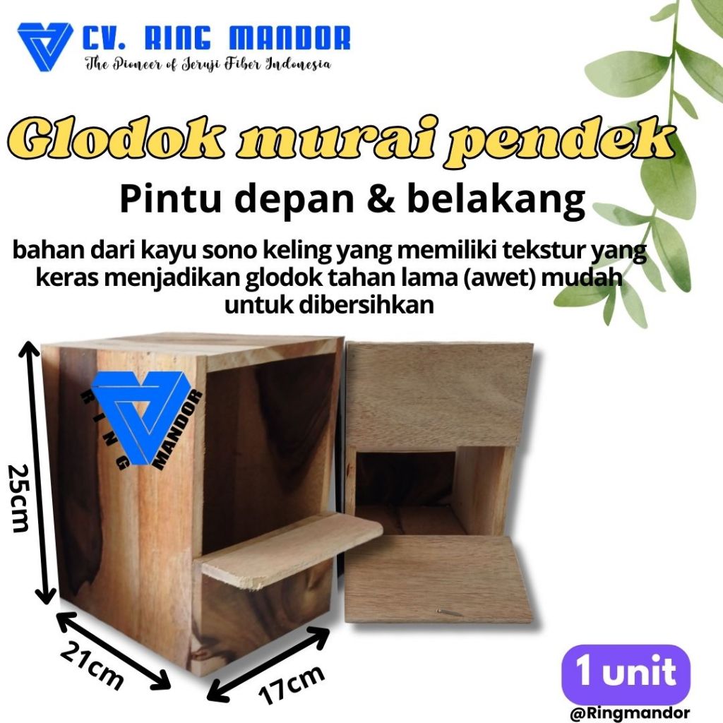 Glodok Murai PENDEK Kotak Kayu Ada Pintu Gelodok Glodokan Sarang Ternak Sangkar Burung Murai Kacer