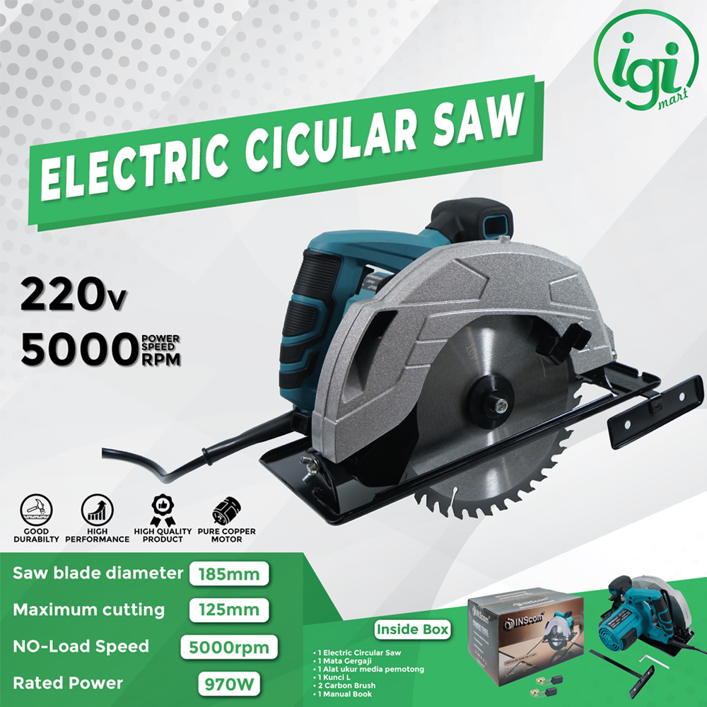 MESIN GERGAJI POTONG KAYU LISTRIK CIRCULAR SAW ELECTRIC PEMOTONG