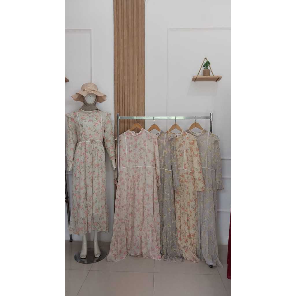 Gamis Remaja Ootd Korean Style Sifon Full Furing