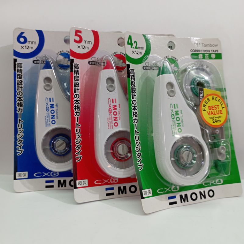 

CORRECTION TAPE TOMBOW MONO +reffil ( 4,5mm,5mm,6mm x 12m) / pcs