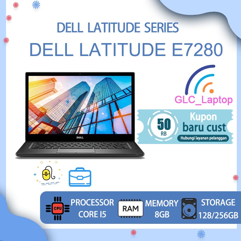 Dell Latitude Second Laptop 7280 Intel Core i5 Ram 8GB/16GB ssd 256GB/512GB Peningkatan baru laptop Laptop Slim Murah Bagus dan Bergaransi bekas