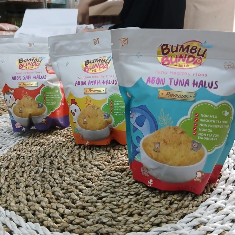 

Bumbu Bunda Elia Abon Sapi MPASI / Abon Ayam / Abon MPASI / Abon Bayi / Abon Halus Premium