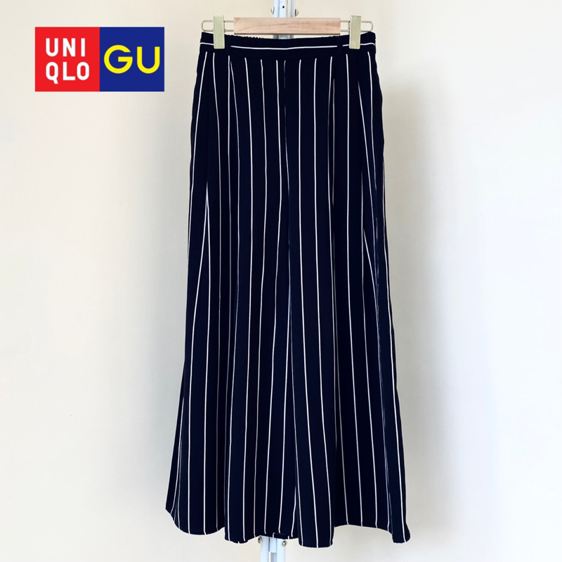 Kulot Black Stripe GU Uniqlo