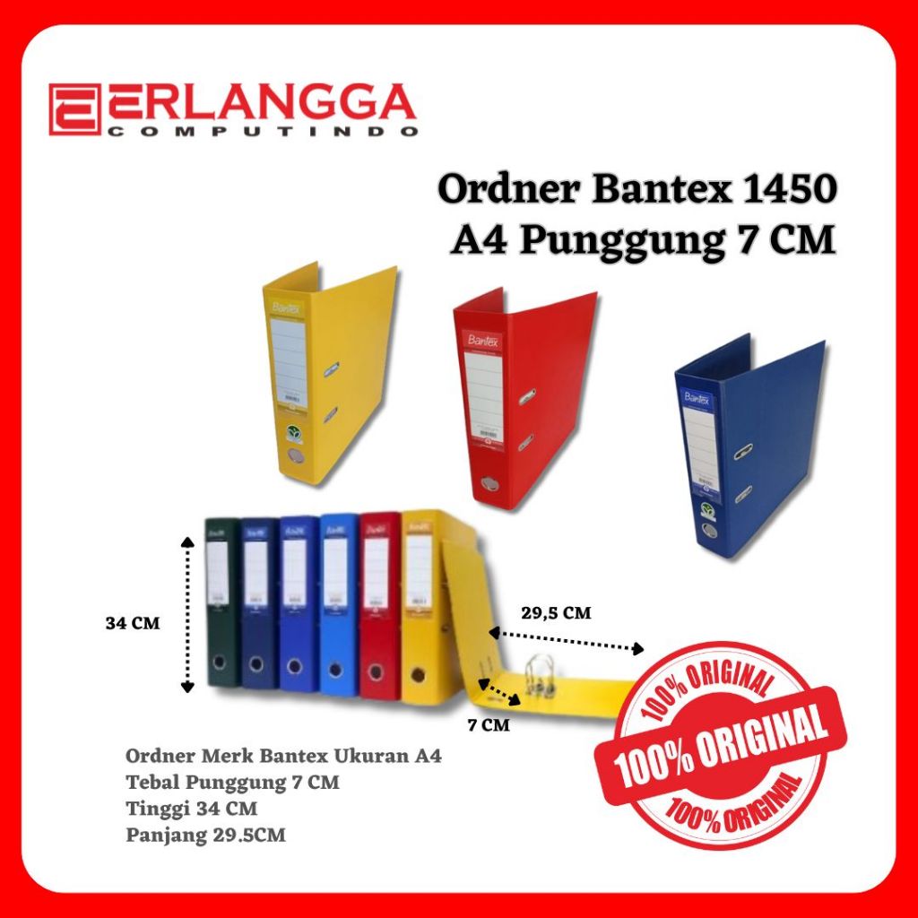 

Ordner Bantex 1450 A4 Punggung 7 CM
