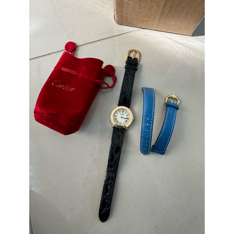 JAM TANGAN CARTIER MUST II VERMIER GOLD PLAQUE 20M LADIES WATCH ARLOJI ORIGINAL