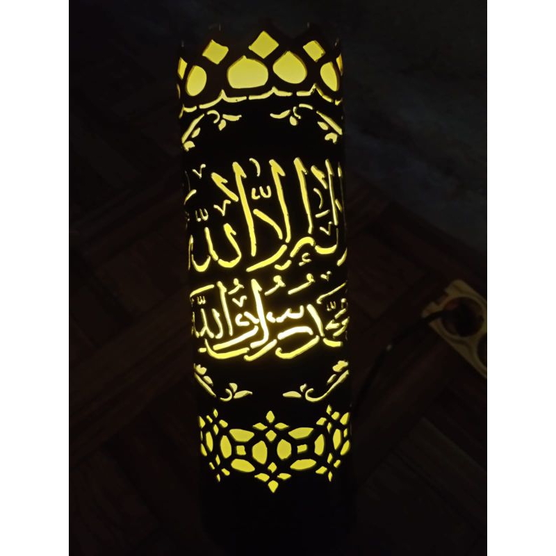 lampu hias dinding motif kaligrafi