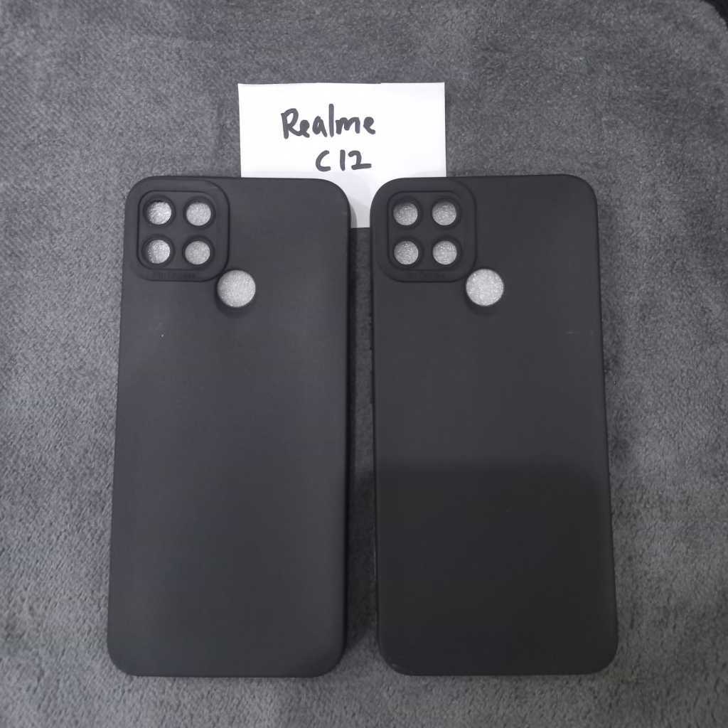 Black Matte Case Realme C11 , Realme C12 , Realme C15 Case Silikon Hitam Polos
