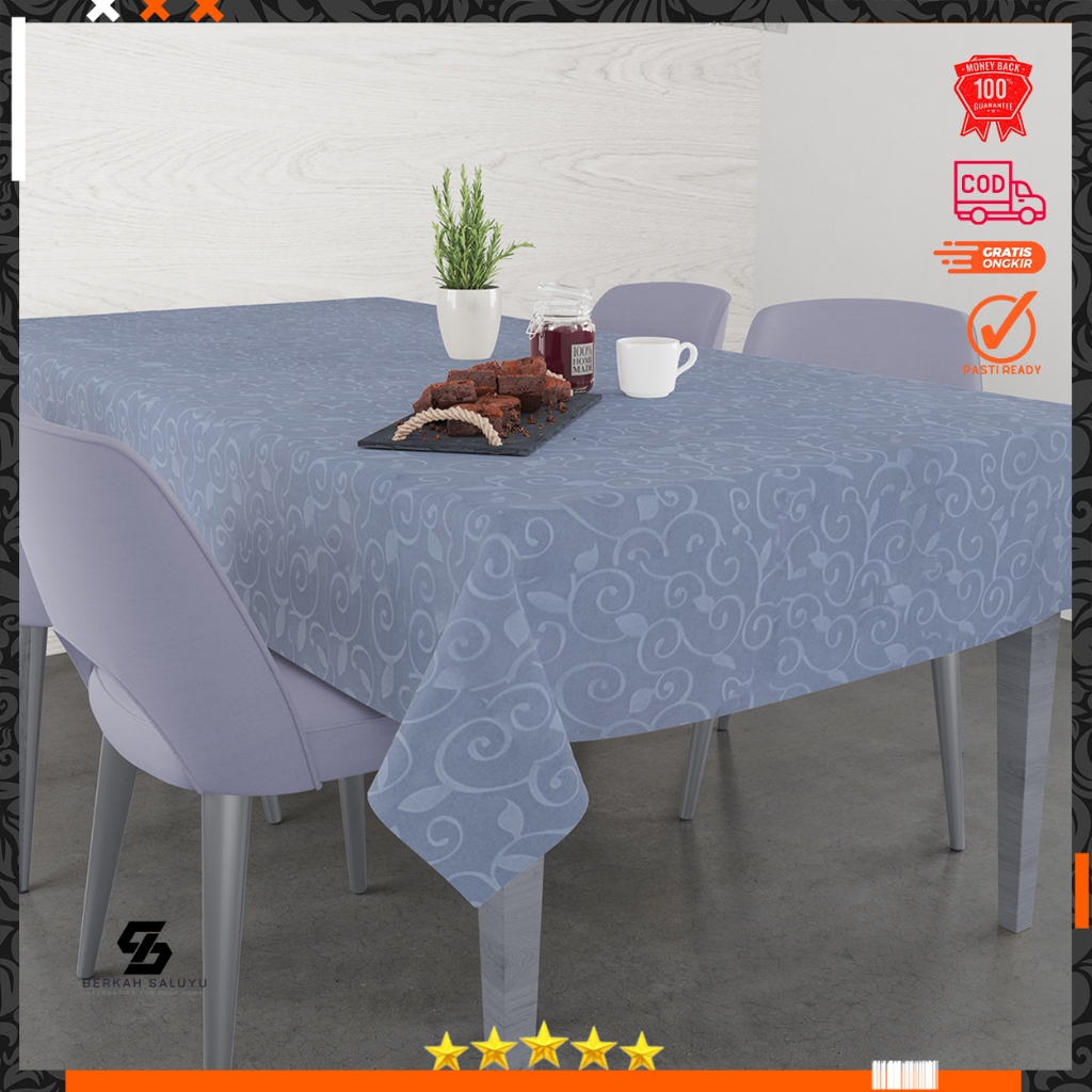 Taplak meja/alas meja ruang makan & ruang tamu polos embos Premium