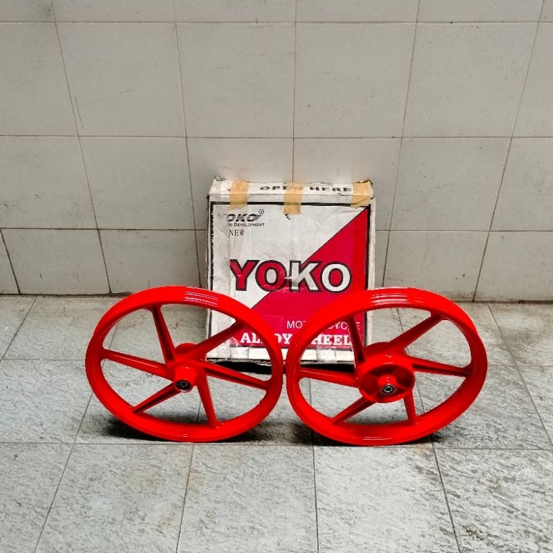 Pelk racing velk racing velg racing Yoko p6 miring Shogun 125 palang 6 miring merah