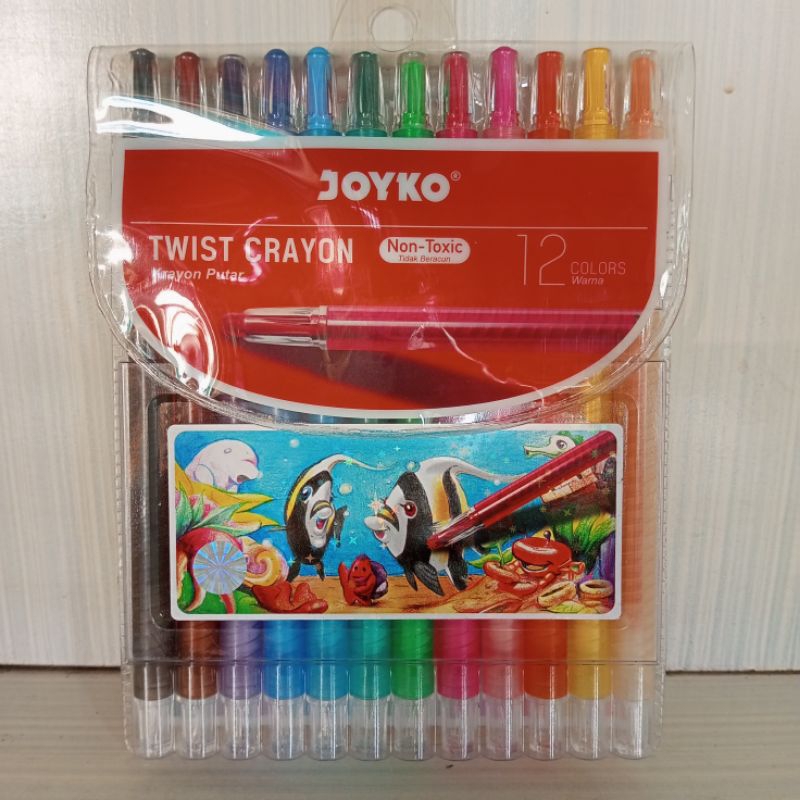 

1 Pcs Crayon Putar Joyko 12 Warna Panjang / Twist Crayon