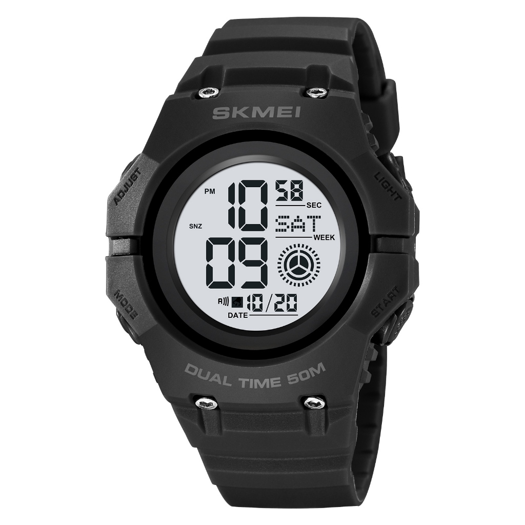 SKMEI 2261 Jam Tangan Pria Digital Sport Watch Anti Air 5 Bar MGOS-Hitam Putih