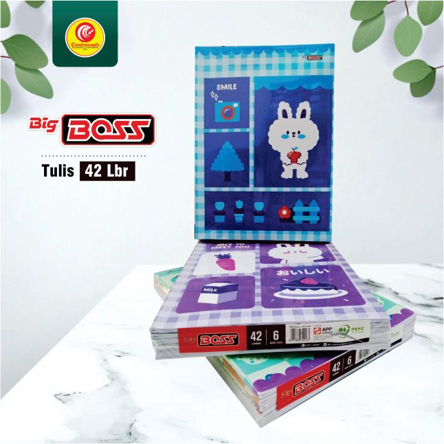 

BUKU TULIS BOXY BIG BOSS PER PACK 42 lembar isi 6 buku