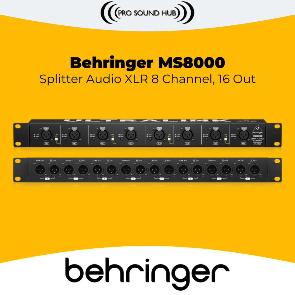 Behringer MS8000 MS 8000 Microphone Splitter MIc 8 Channel 16 Output XLR Distributor Pemecah Signal