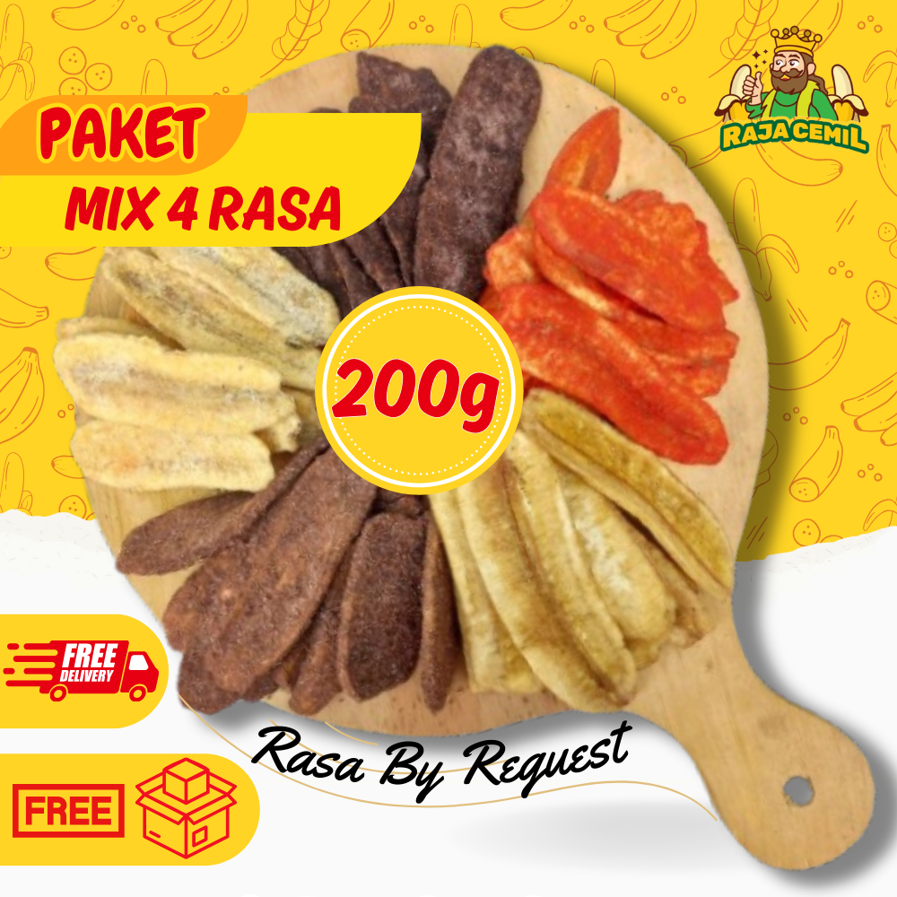 

PROMO!! Paket Mix 4 Rasa Keripik Pisang