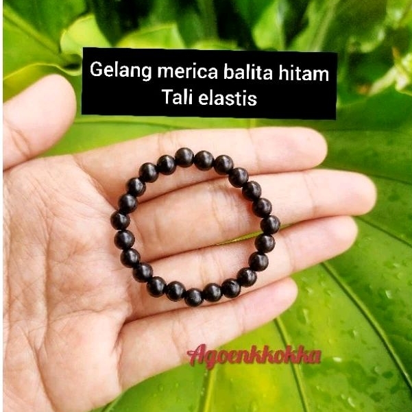 Gelang merica balita tali elastis/Karet hitam kokka kaukah
