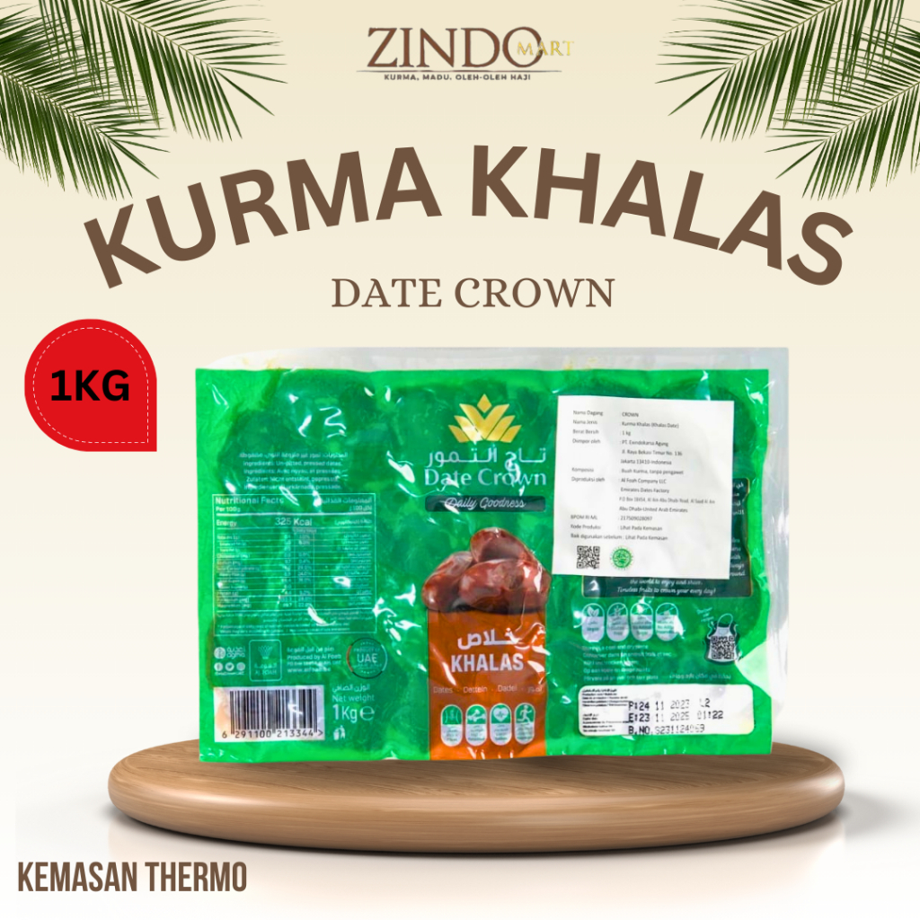 

KURMA KHALAS DATE CROWN KEMASAN THERMO / VACUM 1KG